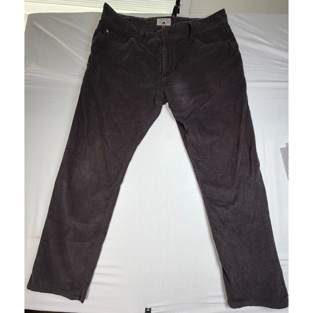 Copper & Oak Mens Corduroy Pants 38x30 Dark Gray Brown Straight Leg 5-Pocket